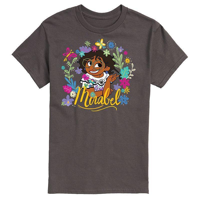 Disneys Encanto Mirabel Floral Mens Graphic Tee Grey Product Image