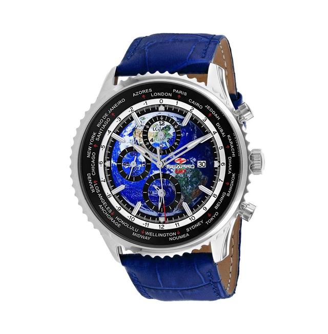 Seapro Mens Meridian World Timer Gmt Blue Dial Watch - SP7130 - Blue Product Image