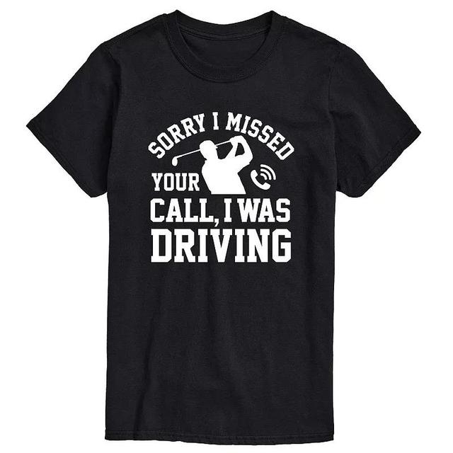 Mens Sorry Missed Call Driving Golf Graphic Tee Blue Product Image