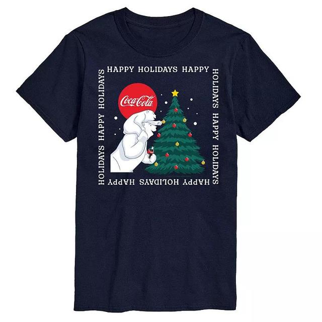 Mens CocaCola Happy Holidays Bears Tee Blue Product Image