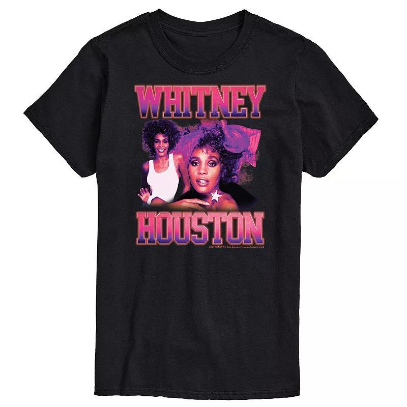 Big & Tall Whitney Houston Vintage Tee Tee, Mens Black Product Image