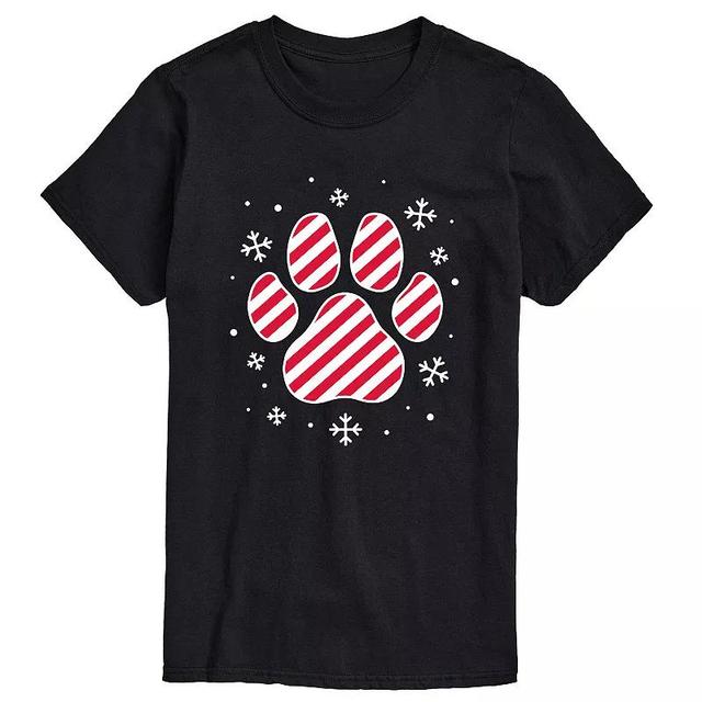 Big & Tall Candy Cane Paw Print Tee, Mens Product Image