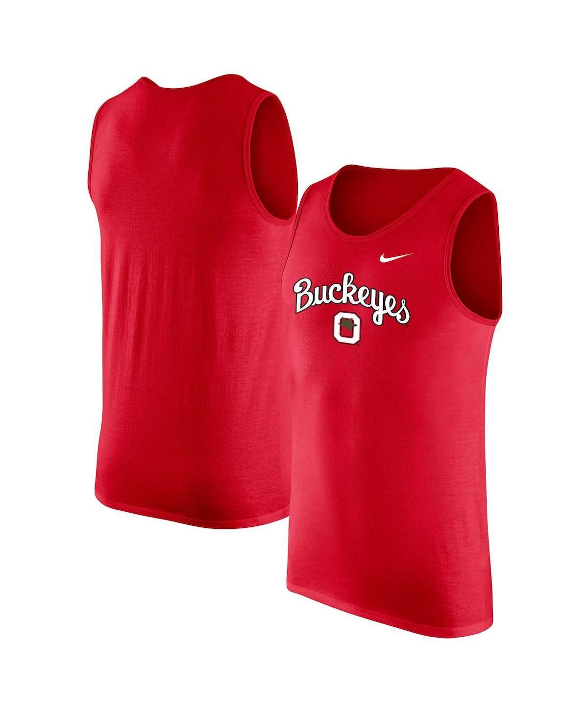 Mens Nike Scarlet Ohio State Buckeyes Vintage Logo Performance Tank Top Product Image