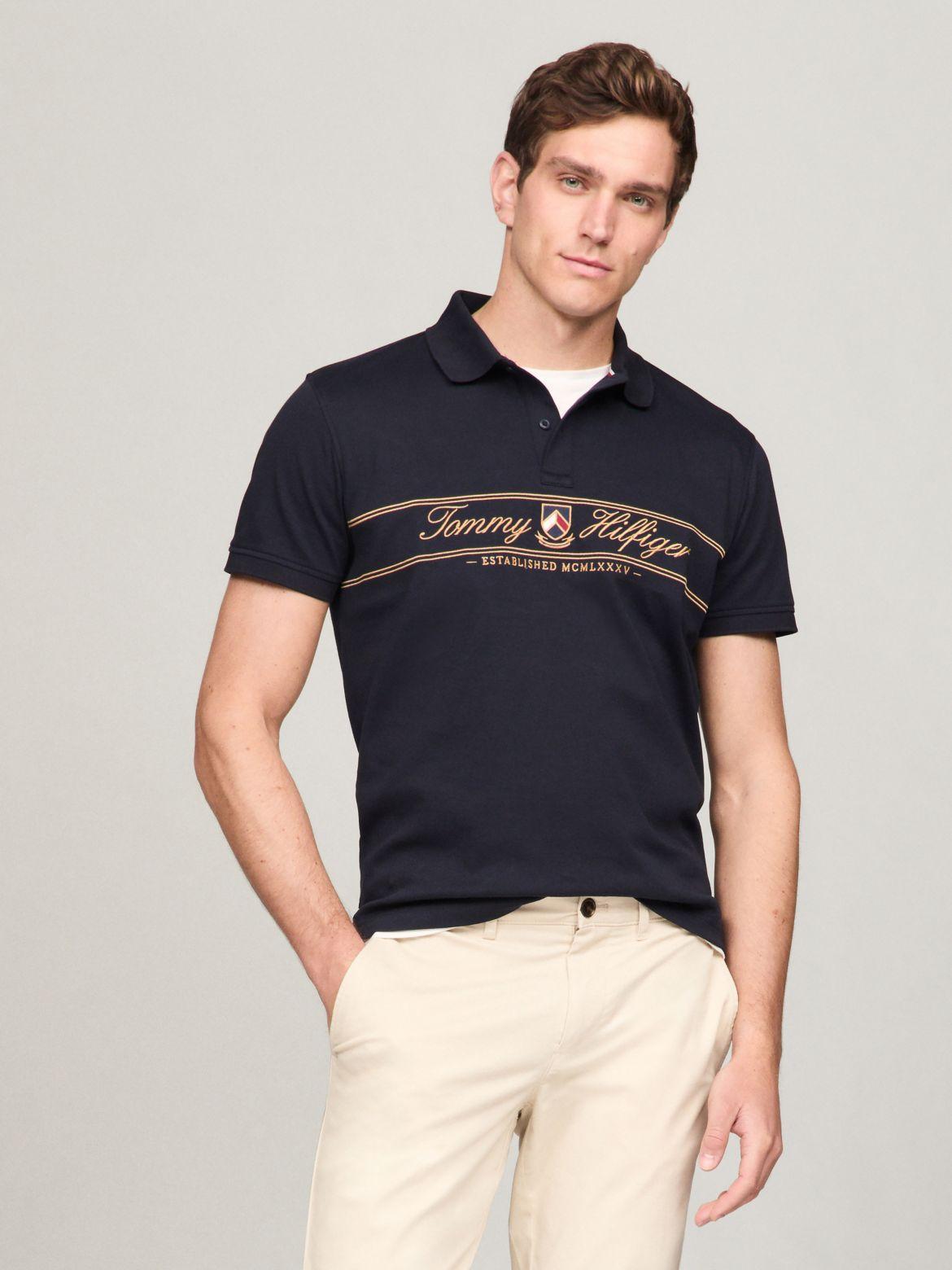 Tommy Hilfiger Men's Regular Fit TH Script Interlock Polo Product Image