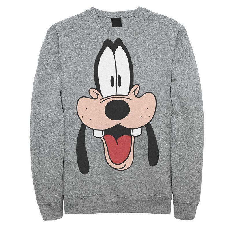 Disneys A Goofy Movie Mens Goofy Big Face Sweatshirt Athletic Grey Product Image