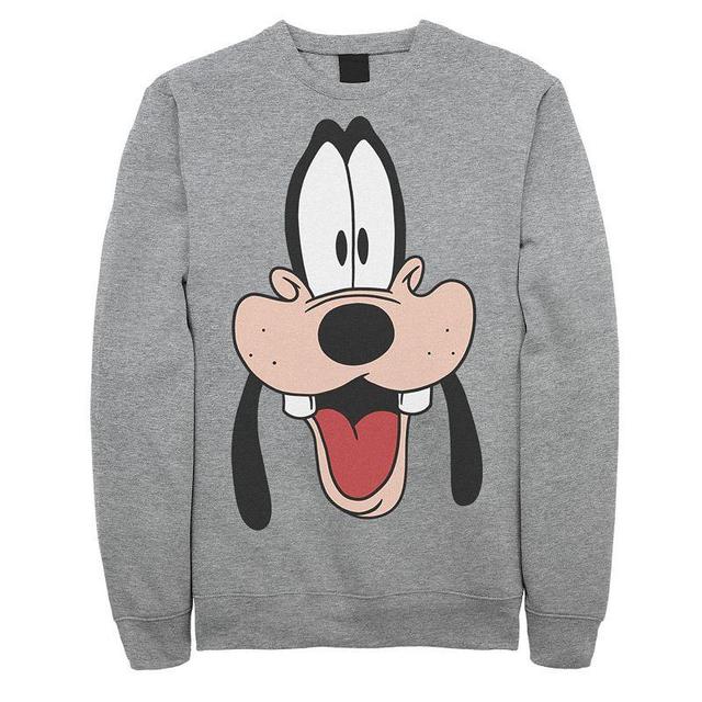 Disneys A Goofy Movie Mens Goofy Big Face Sweatshirt Athletic Grey Product Image