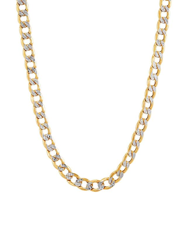 Everlasting Gold 10k Gold 4.9 mm Pave Curb Chain Necklace - 26 in., Womens Product Image