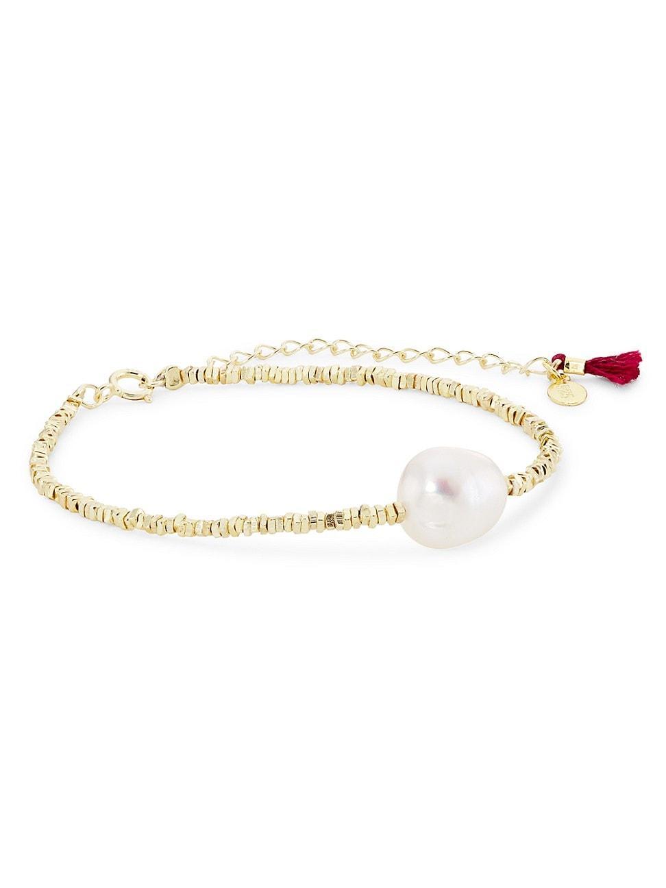 Womens Giselle 14K-Gold-Plated & Freshwater Pearl Bracelet Product Image