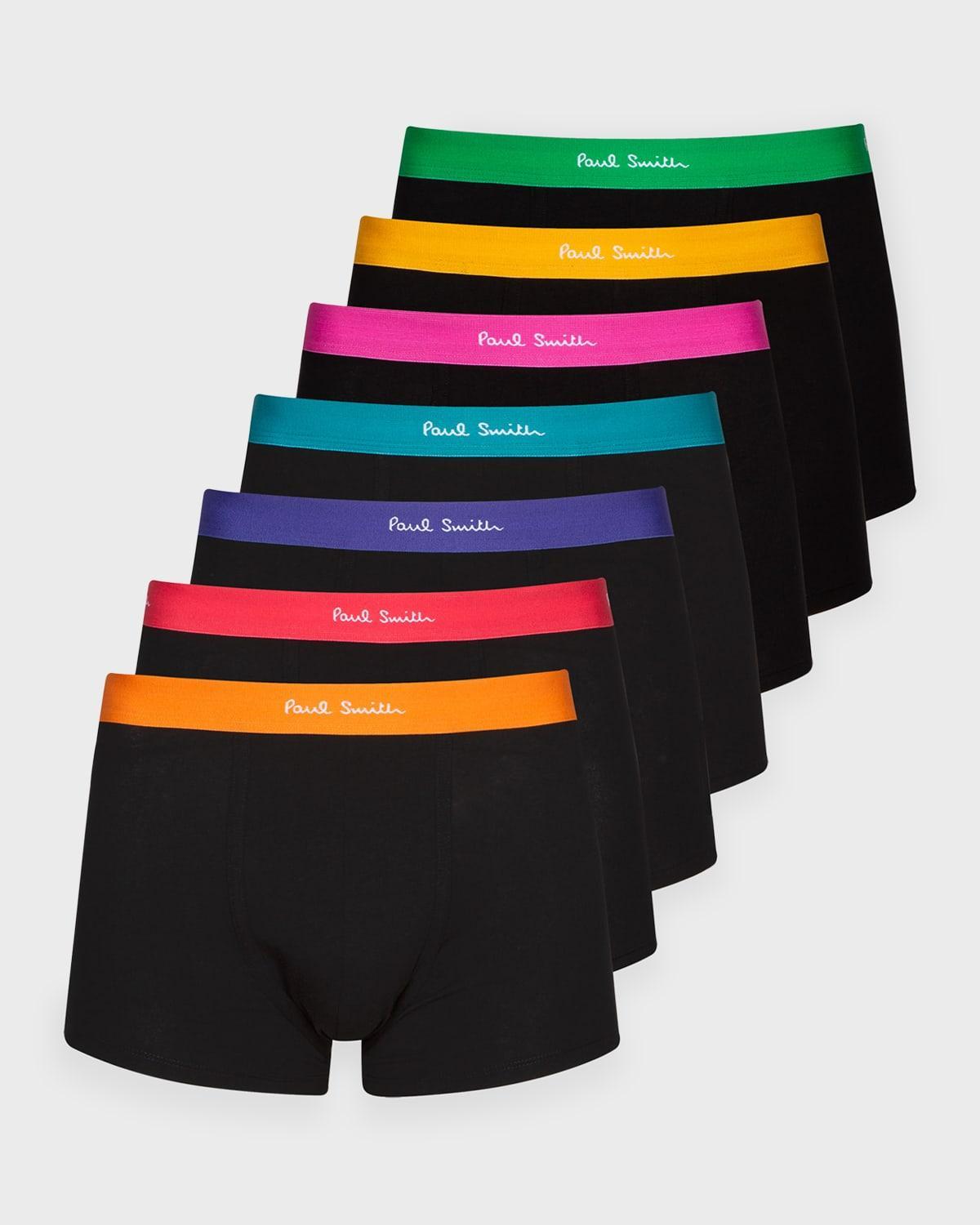 Mens 7-Pack Multicolor Waistband Trunks Product Image