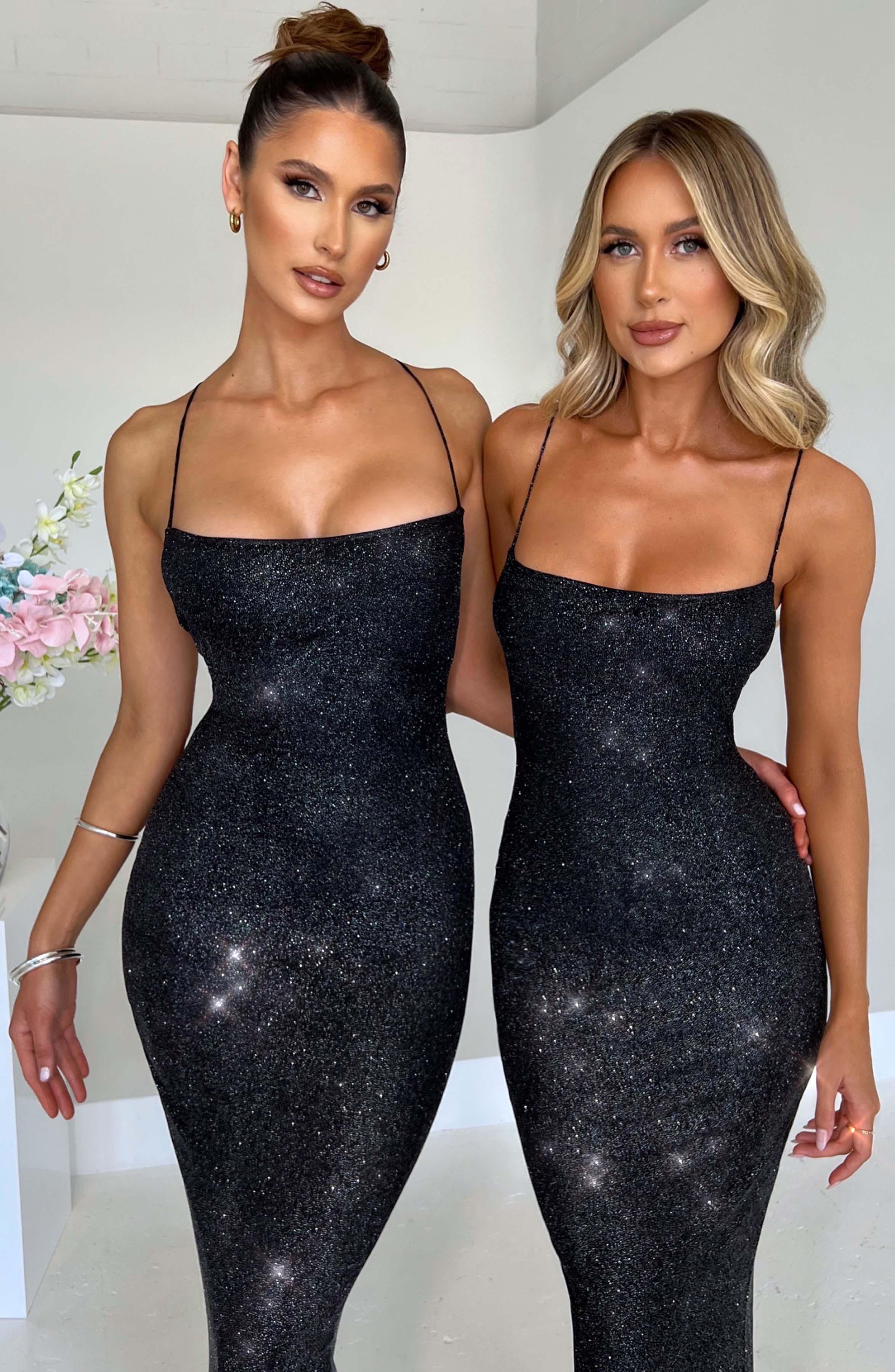 Nessa Maxi Dress - Black Sparkle Product Image