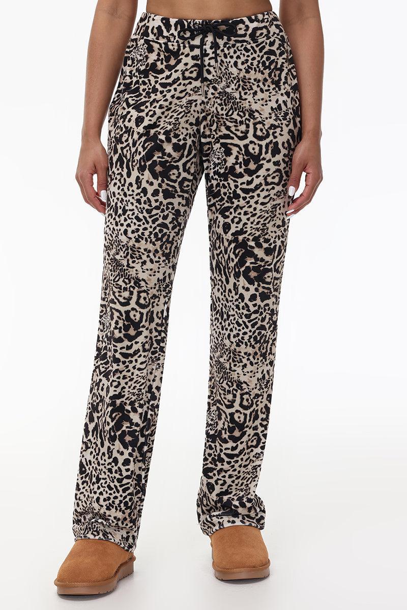 Animal Print Small Bling Velour Track Pants product image