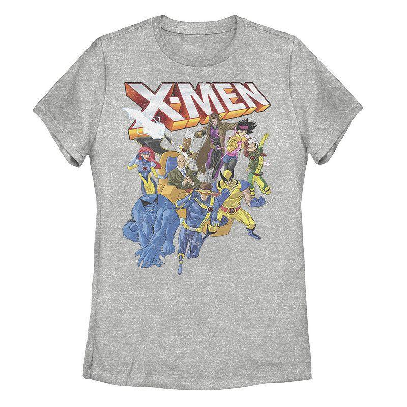 Juniors Marvel X-Men Vintage Group Shot Logo Graphic Tee, Girls Athletic Grey Product Image