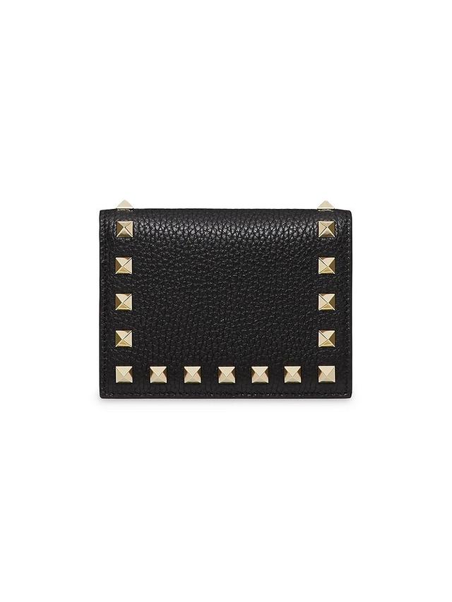 Womens Small Rockstud Grainy Calfskin Wallet Product Image