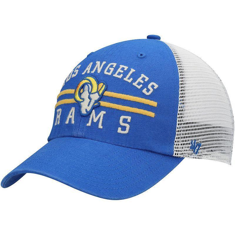 Mens 47 Royal Los Angeles Rams Highpoint Trucker Clean Up Snapback Hat Product Image