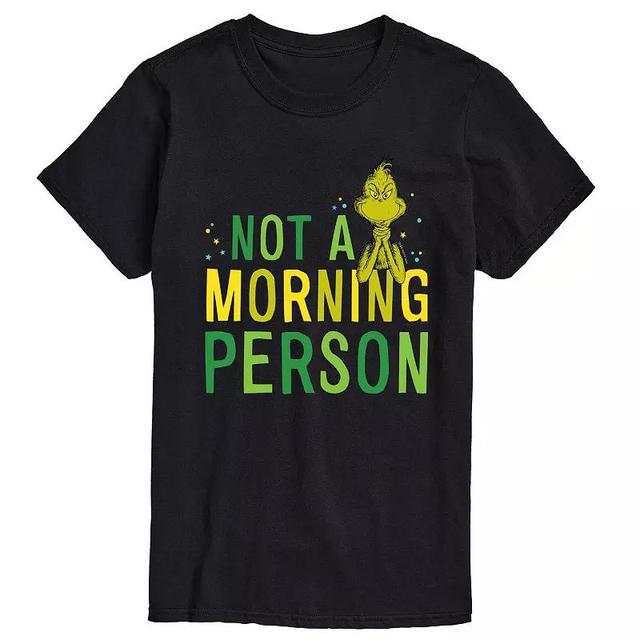 Mens Dr. Seuss Grinch Not A Morning Person Graphic Tee Product Image