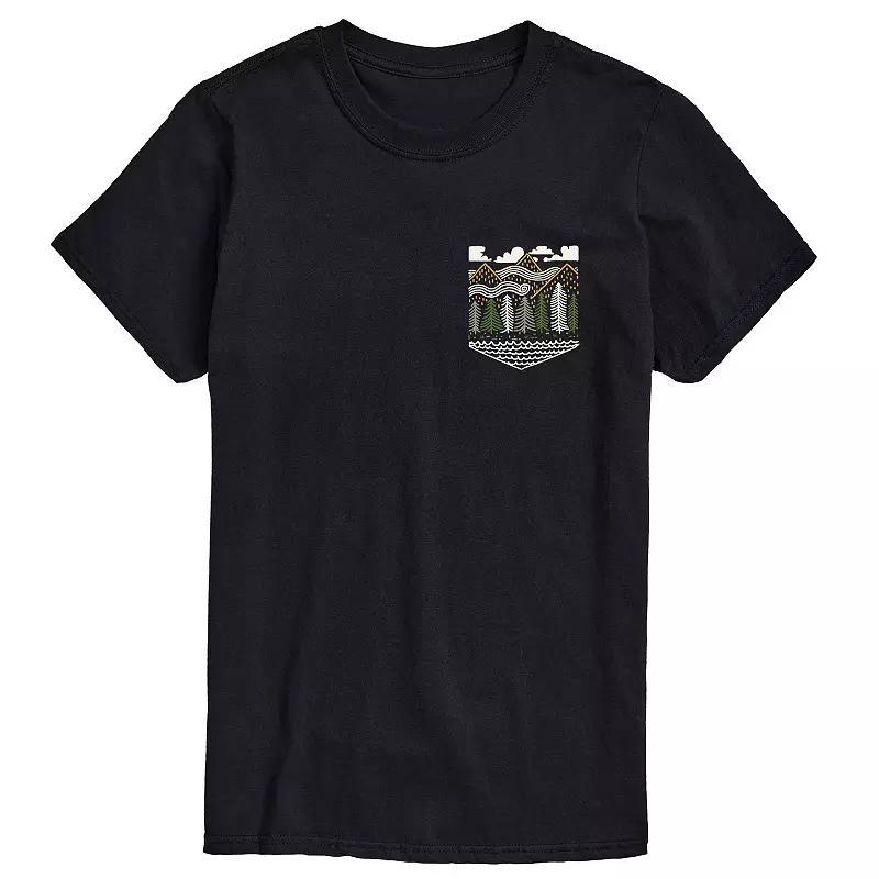 Mens Mountain Line Art Tee Grey Product Image