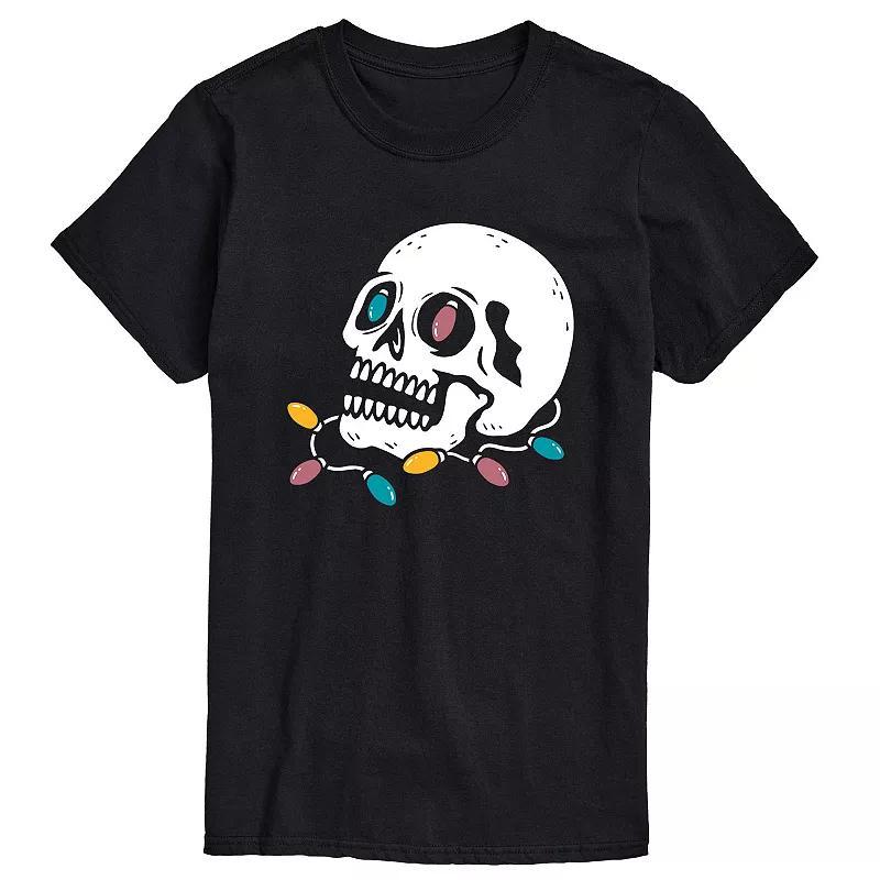 Big & Tall Christmas Lights Skull Tee, Mens Product Image