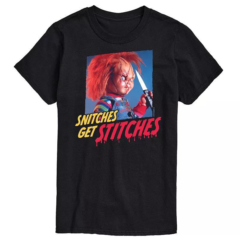 Big & Tall Chucky Snitches Get Stitches Graphic Tee, Mens Product Image