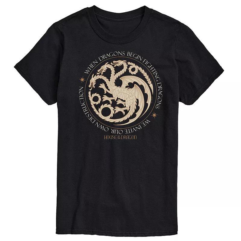 Mens House Of Dragon Dragons Begin Fighting Graphic Tee Product Image