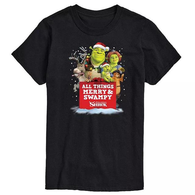 Mens Shrek All Things Merry And Swampy Graphic Tee Blue Product Image