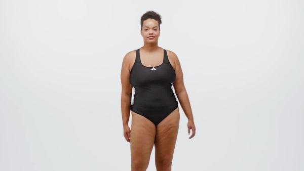 3-Stripes C-Back Swimsuit (Plus Size) Product Image