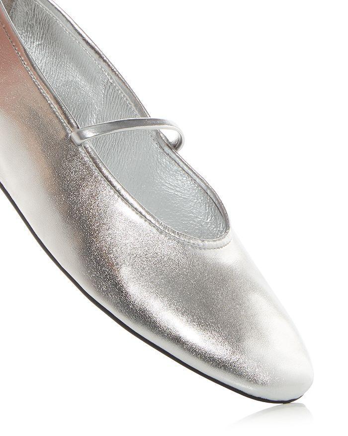 JEFFREY CAMPBELL Dancerina Womens Faux Leather Slip On Ballet Flats In Silver Product Image