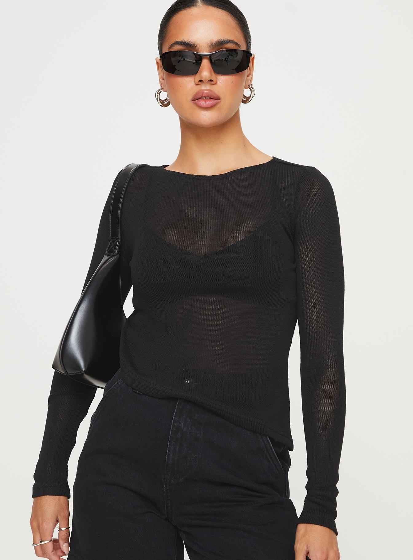 Pratt Long Sleeve Top Black Product Image