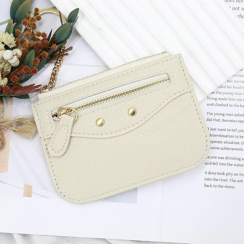 Plain Faux Leather Card Holder Product Image