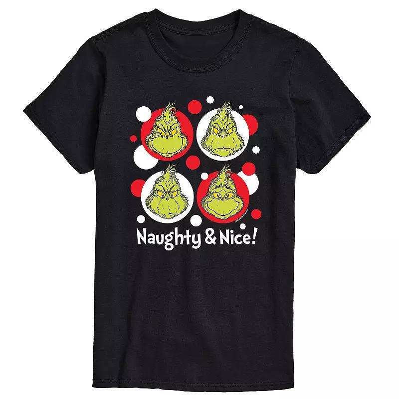 Big & Tall Grinch Naughty And Nice Tee, Mens Product Image