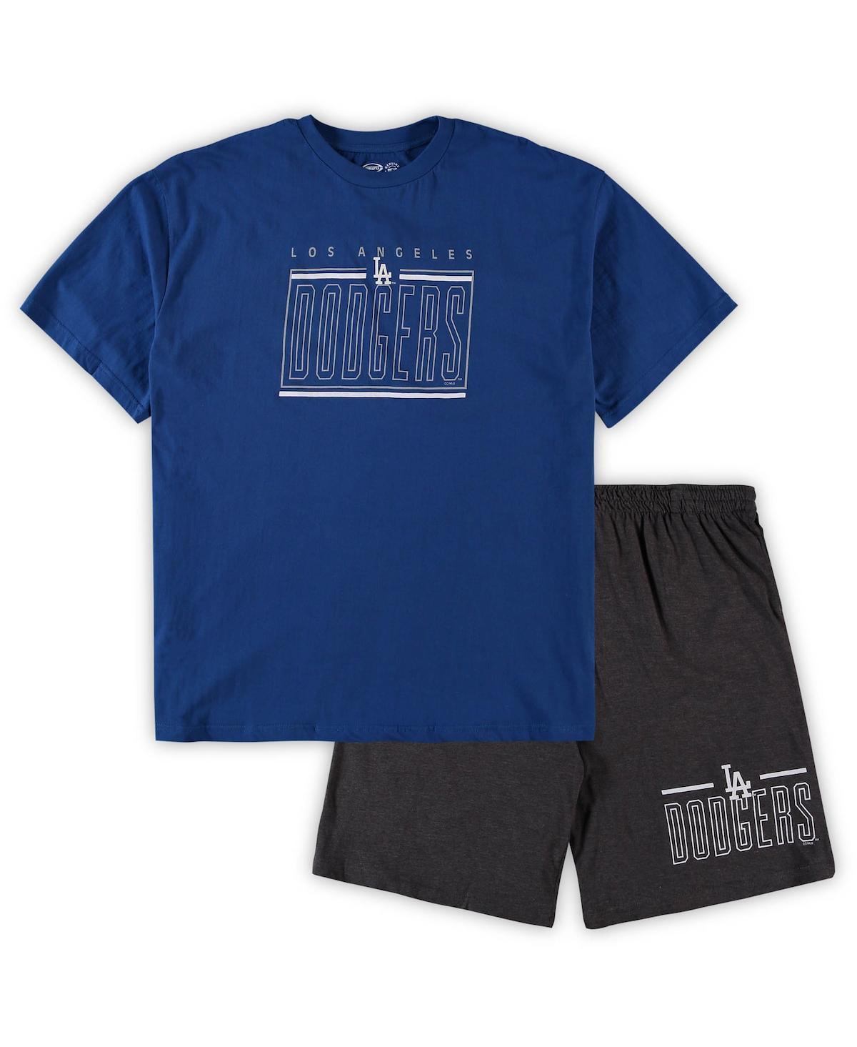 Men's Concepts Sport Royal/Charcoal Los Angeles Dodgers Big & Tall T-Shirt & Shorts Sleep Set Product Image