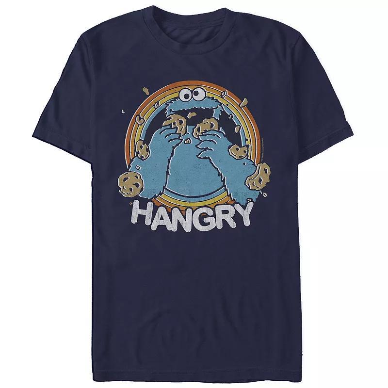 Men's Sesame Street Cookie Monster Hangry Graphic Tee, Size: Large, Blue Product Image