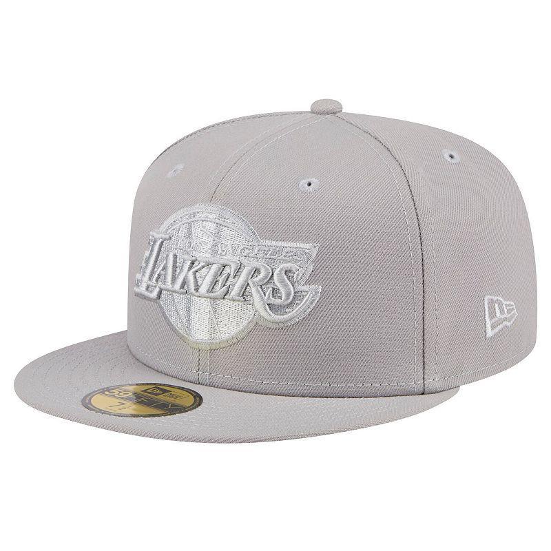 Mens New Era Gray Los Angeles Lakers Color Pack 59FIFTY Fitted Hat Product Image