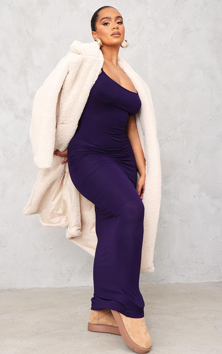 Shape Dark Plum Jersey Strappy Maxi Dress Product Image