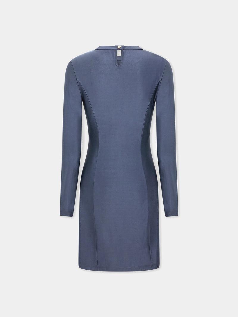 GREY SHORT GATHERED DRESS IN JERSEY Product Image