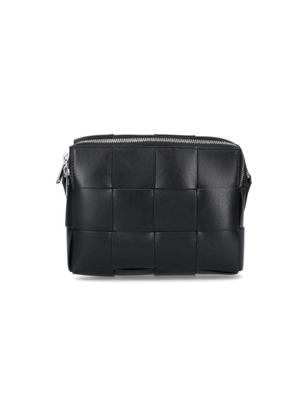 BOTTEGA VENETA Camera Cassette Bag In Black Parakeet Silv Product Image