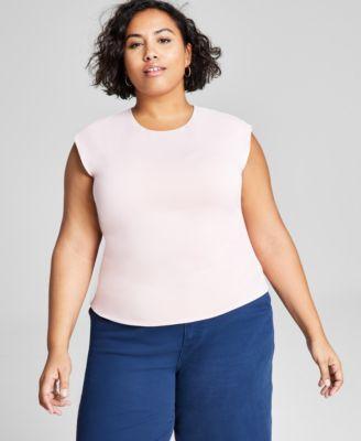 Trendy Plus Size Second-Skin Muscle T-Shirt, Created for Macy's  Product Image