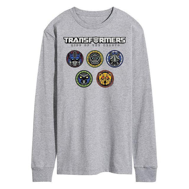 Mens Transformers Logo With Badges Long Sleeve Graphic Tee Product Image