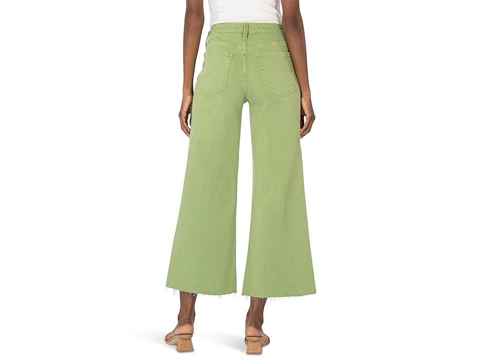 KUT from the Kloth Meg High-Rise Fab Ab Wide Leg Raw Hem In Kiwi (Kiwi) Women's Jeans Product Image