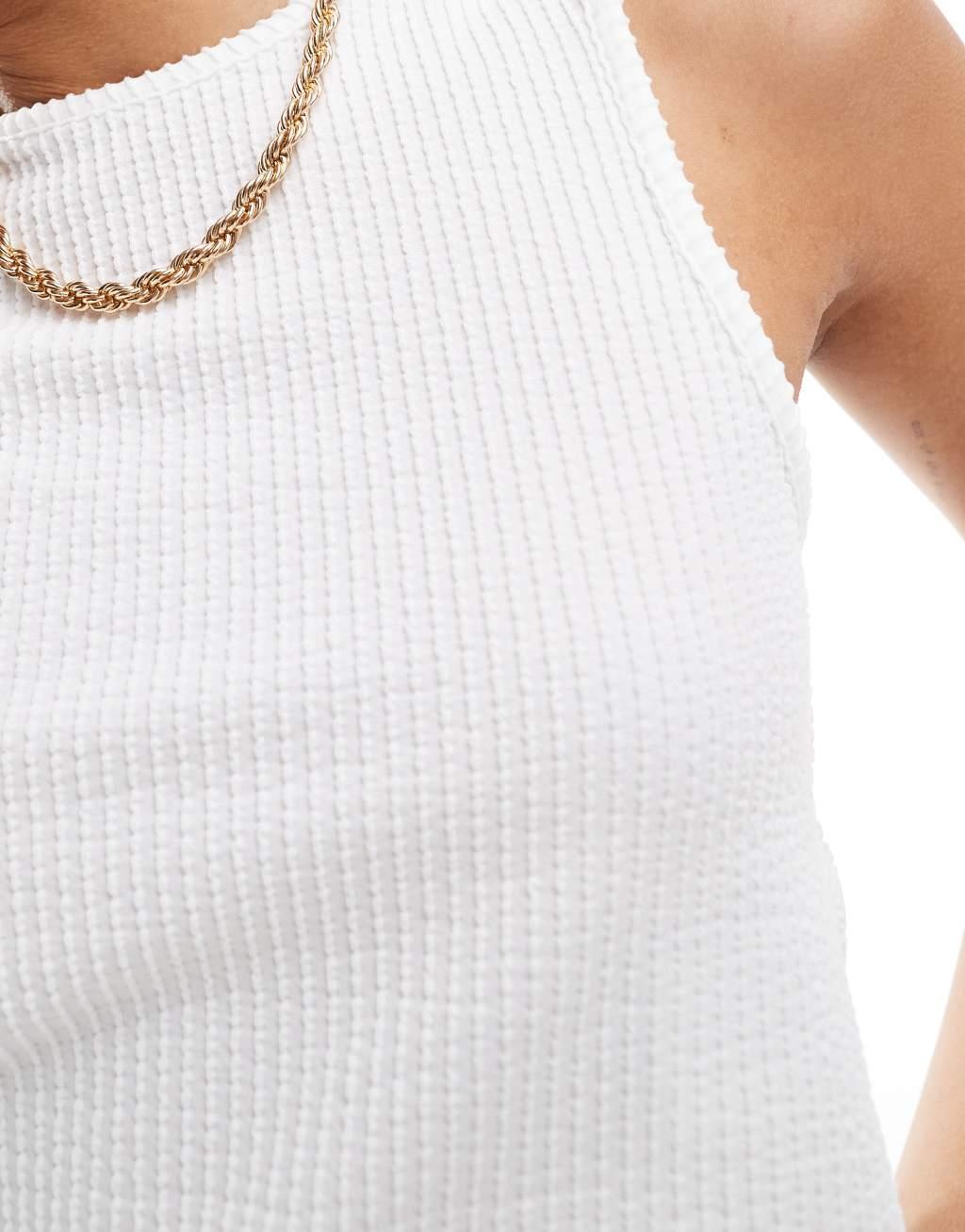 ONLY textured tank top in white Product Image