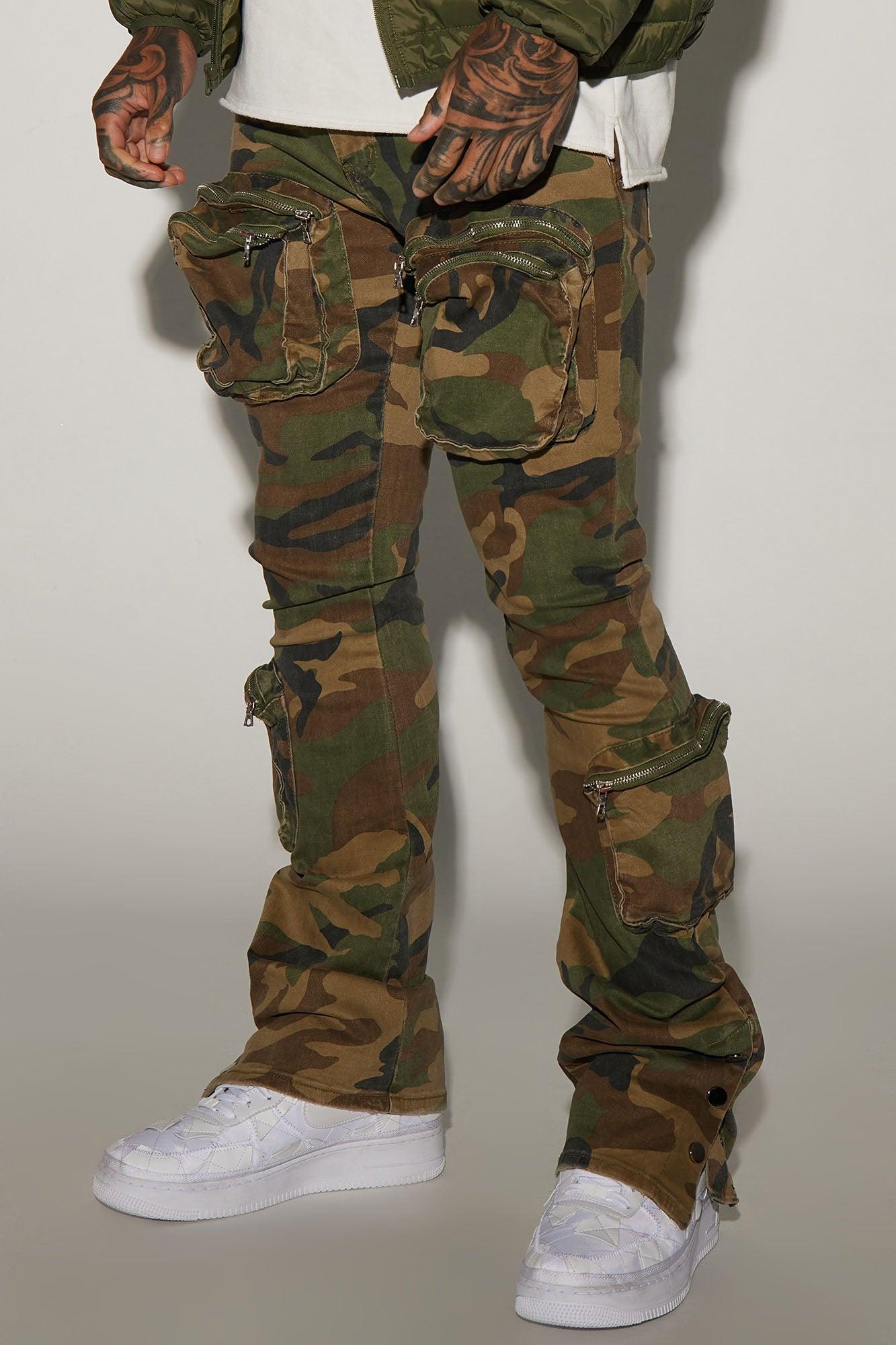 Round Up Stacked Skinny Flare Pants - Camouflage product image