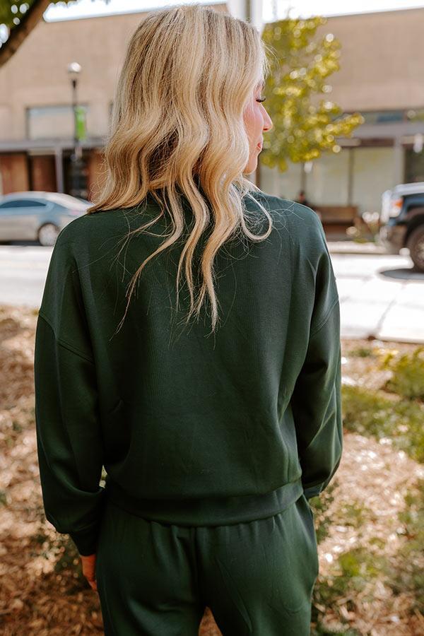 Cozy Casual Sweatshirt in Hunter Green Product Image