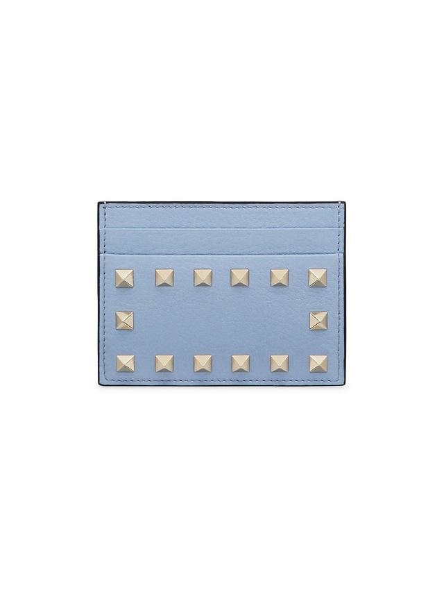 Womens Rockstud Grainy Calfskin Cardholder Product Image