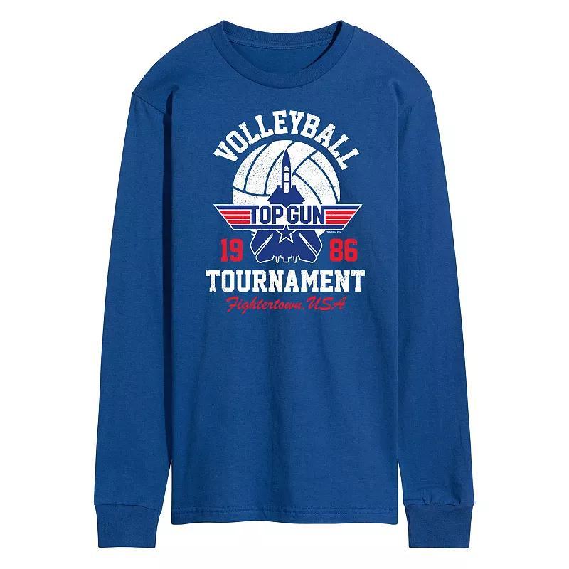 Mens Top Gun Volleyball Tournament Long Sleeve Tee Med Blue Product Image