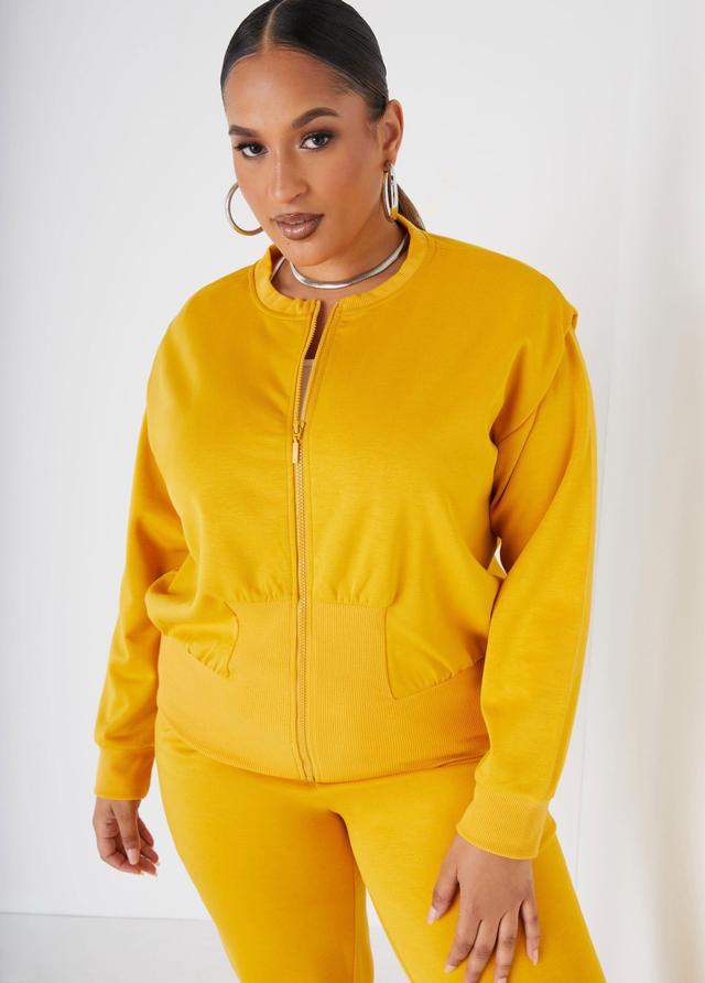 Plus Size Stretch Knit Track Jacket Ashley Stewart Product Image