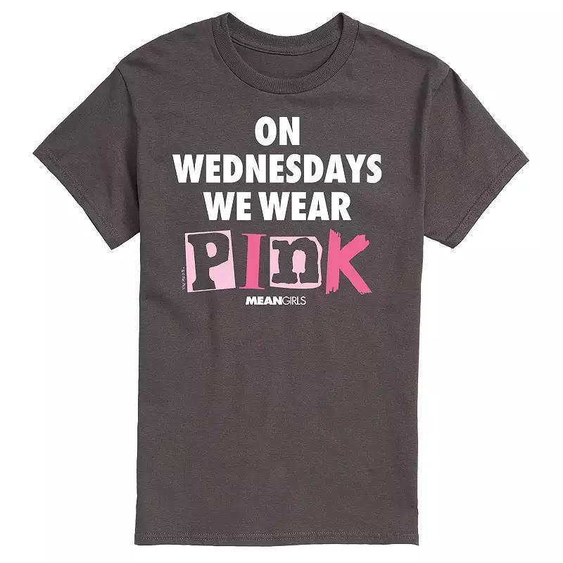 Mens Mean Girls Wednesdays We Wear Pink Graphic Tee Blue Product Image