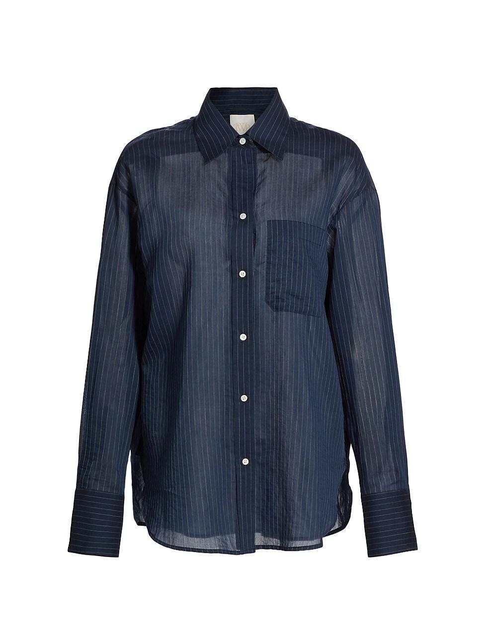 Womens Big Joe Striped Cotton & Silk Shirt Product Image