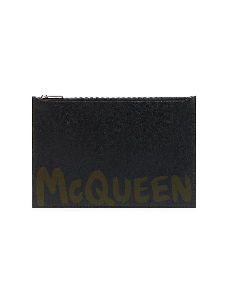 Mens Logo Leather Zip Pouch Product Image