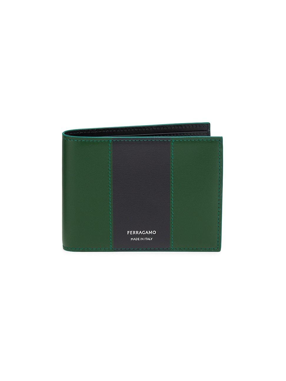 Mens Colorblock Leather Bi-Fold Wallet Product Image