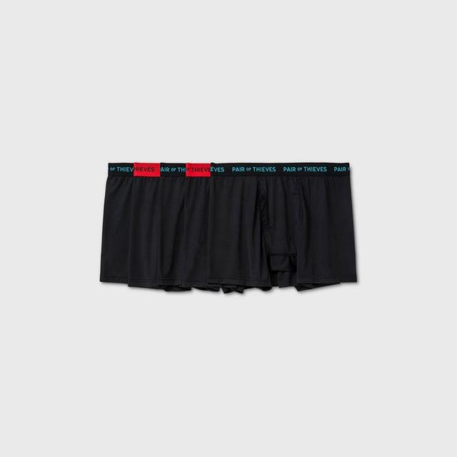 Pair of Thieves Mens Boxer Briefs 5pk - Black S: SuperFit, Moisture-Wicking, Mid Rise, Microfiber Polyamide & Spandex Product Image