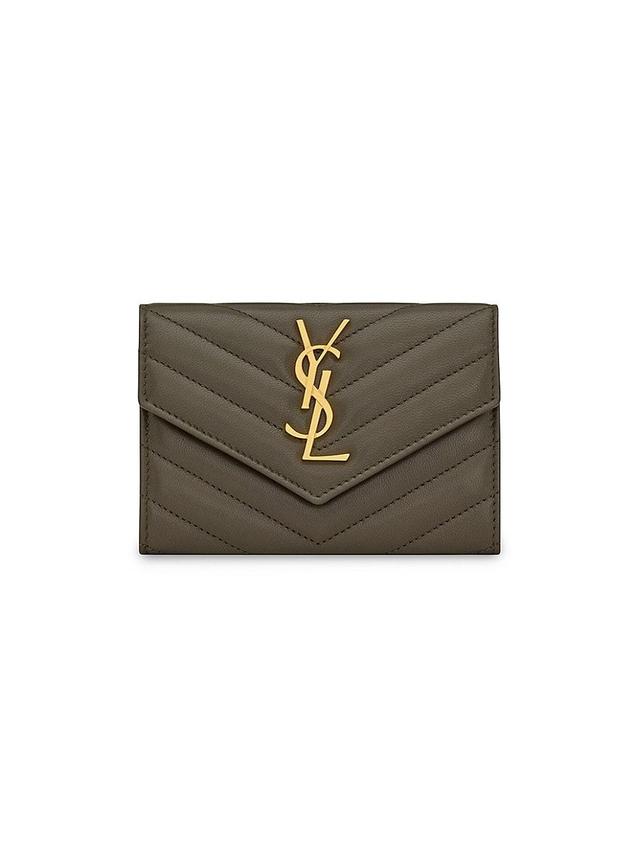 Womens Cassandre Saint Laurent Matelass Small Envelope Wallet in Quilted Lambskin Product Image